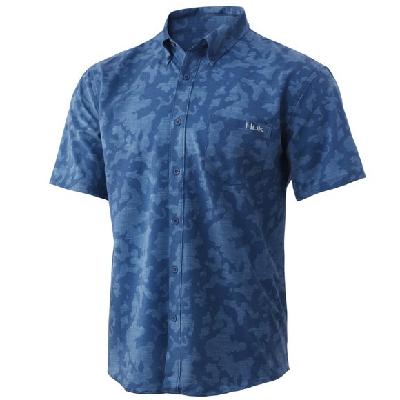 Chemise à manches longues en laine tropicale bleu profond